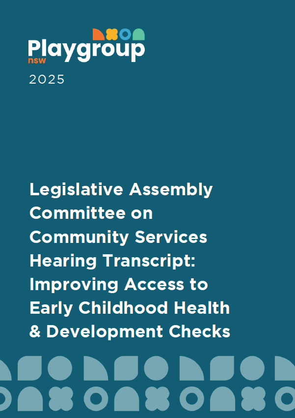 Legislative Assembly Committee on Community Services Hearing Transcript Improving Access to Early Childhood Health & Development Checks
